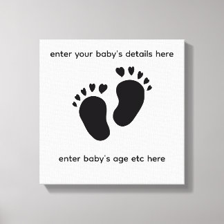 empreinte de pieds de bébé avec toile d'art mural