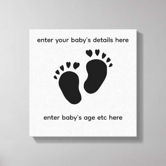 empreinte de pieds de bébé avec toile d'art mural  (Recto)