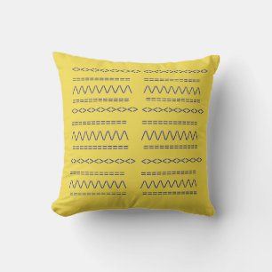 Empreinte décorative sur coussin jaune