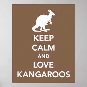 Empreinte ou affiche de Keep Calm and Love Kangaro