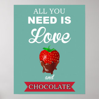 Empreinte ou affiche Love et Chocolate
