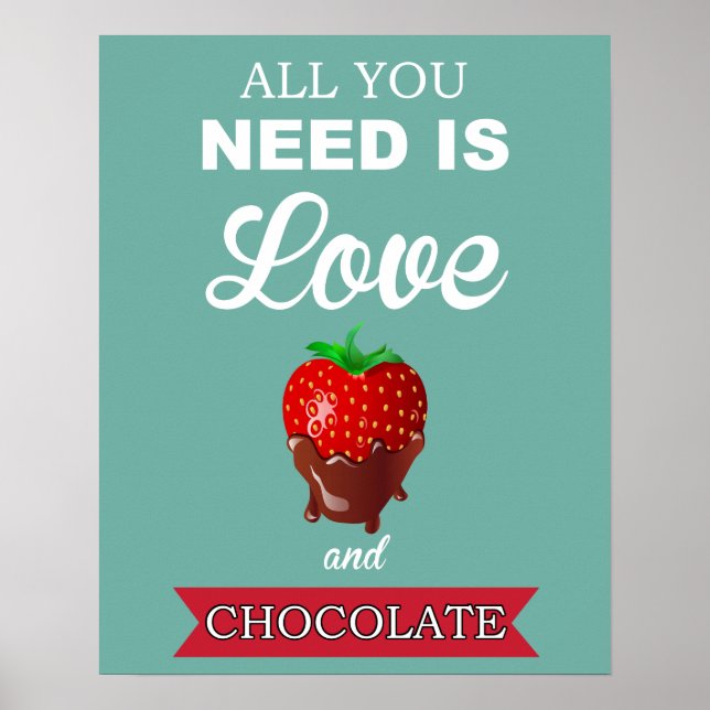 Empreinte ou affiche Love et Chocolate (Devant)