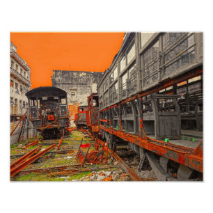 Empreinte photo des locomotives et des wagons de t