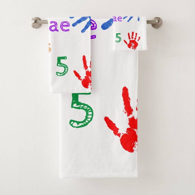 Empreintes à main de peinture Anniversaire avec no (En situation)