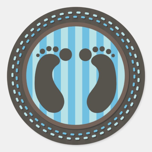 Empreintes Bébé - Bleu - Stickers (Devant)