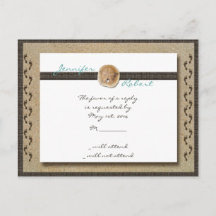 Empreintes dans la carte postale Sand RSVP