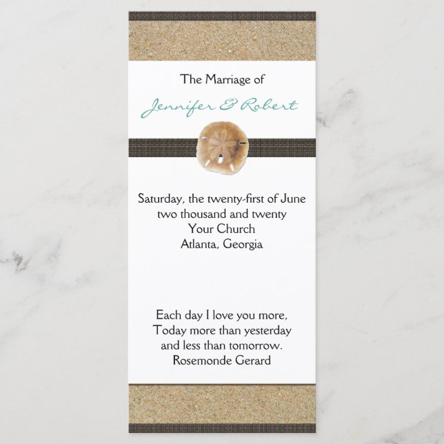 Empreintes dans le programme de mariage du sable (Devant)