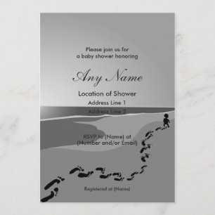 Empreintes dans le sable Baby Shower Invitations