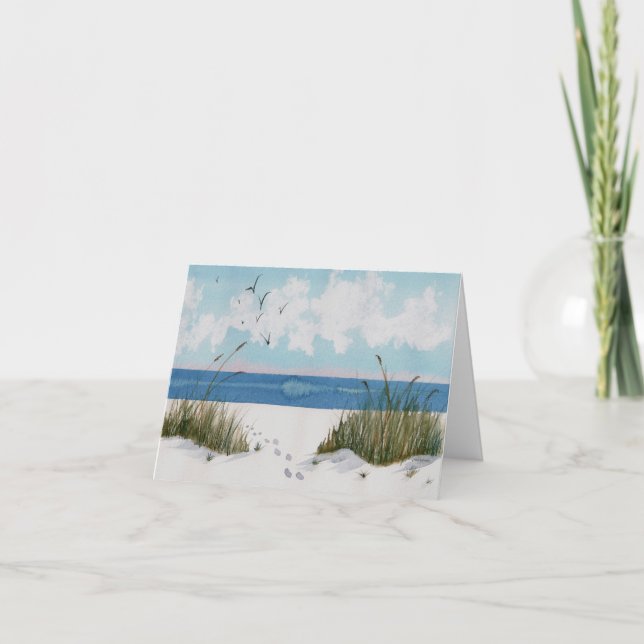 Empreintes dans le sable Carte de Sympathie (Devant)