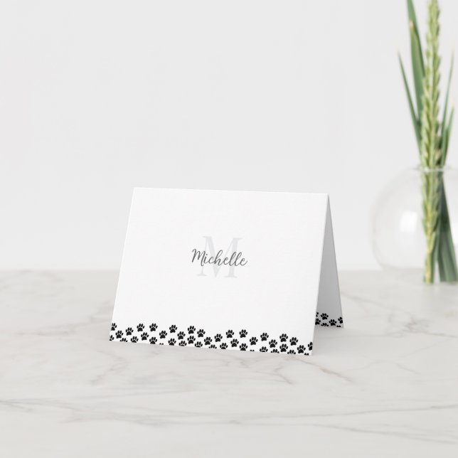 Empreintes de patte de compagnie noire Monogramme  (Devant)