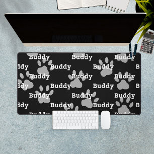Empreintes de patte noir et blanc Nom de chien per