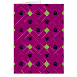 Empreintes de pattes à motifs de losanges verts