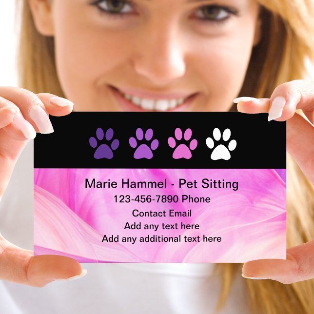 Empreintes de pattes branchés Pet Sitter Cartes de (Créateur téléchargé)