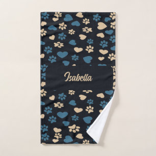 Empreintes de pattes de chats et Coeurs Motif serv