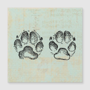 Empreintes de pattes de chien Vintage Art Mint cou