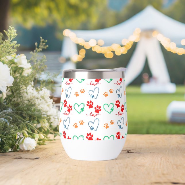 Empreintes de pattes de CHIENS mignons et COEURS D (Extérieur)