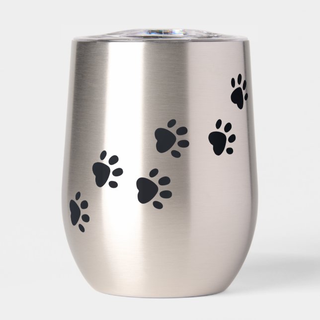 Empreintes de pattes Design Vin Thermal Tumbler (Avant)