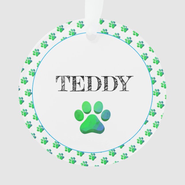 Empreintes de pattes PET NAME Blue Green Colorful  (devant)