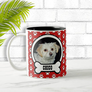 Empreintes de pattes Red Pet Photo Mug
