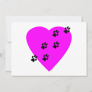 Empreintes de pattes sur mon coeur - Rose