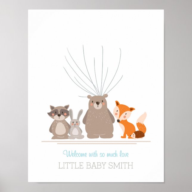 empreintes digitales du livre d'or baby shower boi (Devant)