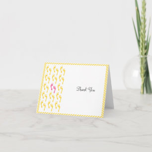 Empreintes jaunes et roses Merci bébé