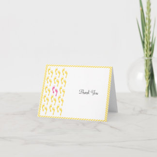 Empreintes jaunes et roses Merci bébé