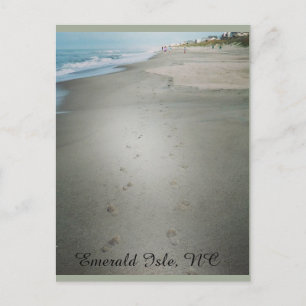 Empreintes le long de la carte postale bord de l'e