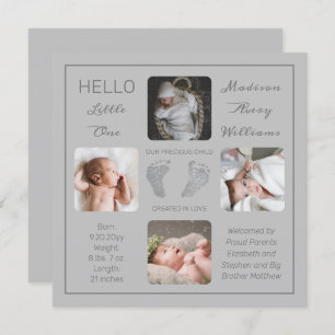 Empreintes multiples Faire-part de naissance photo