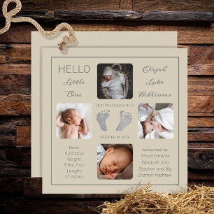Empreintes multiples Faire-part de naissance photo