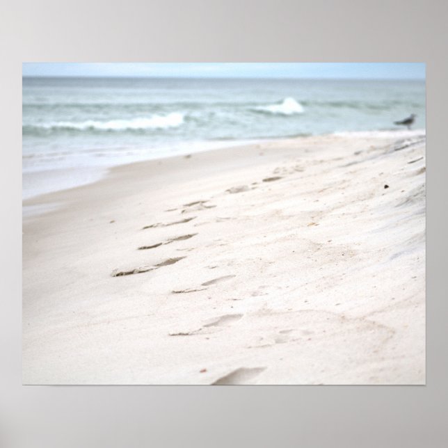 Empreintes sur le sable de plage 16x20 Poster Impr (Devant)