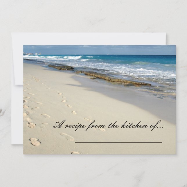 Empreintes sur les cartes de recettes de plage (Devant)