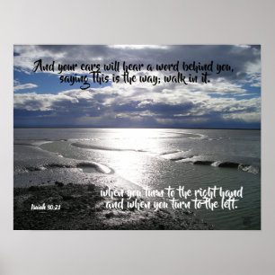 Empreintes Sur Ocean Isiah 30:21 Poster
