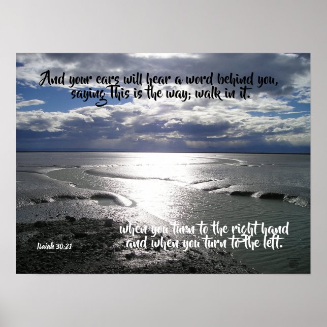 Empreintes Sur Ocean Isiah 30:21 Poster (Devant)