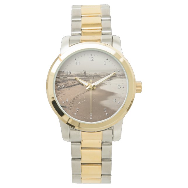 Empreintes sur une montre Foggy Beach (devant)