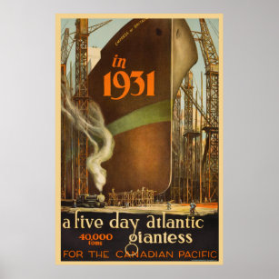 Empress of Britain 1931 - Poster Vintage voyage