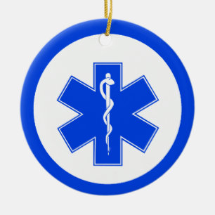 EMS Blue Star of Life Ornement de Noël