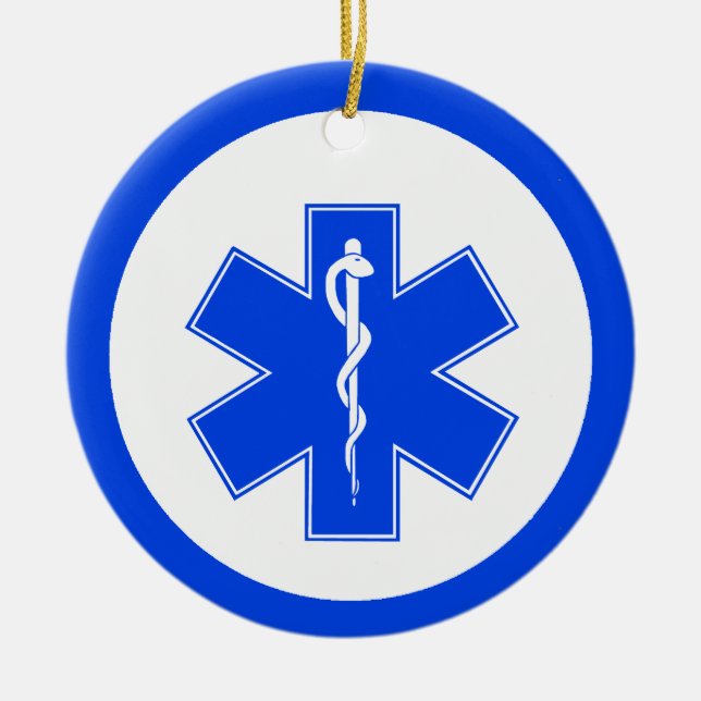 EMS Blue Star of Life Ornement de Noël (Devant)