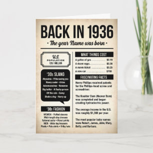En 1936, Carte d'anniversaire 90 ans, Nom personna