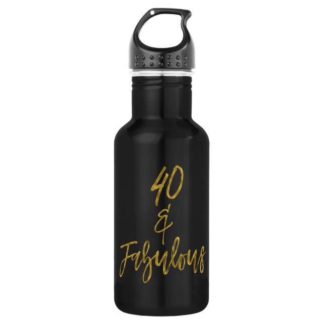 En Acier Inoxydable 40 et Fabulous Gold Foil Bouteille d'eau d'anniver (Devant)