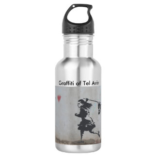 En Acier Inoxydable Bouteille d'eau avec le graffiti du coeur