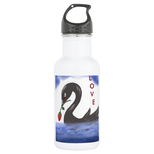 En Acier Inoxydable Bouteille d'eau de cygne d'amour (Devant)
