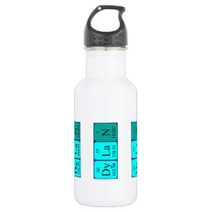 En Acier Inoxydable Bouteille d'eau de nom de table périodique Dylan