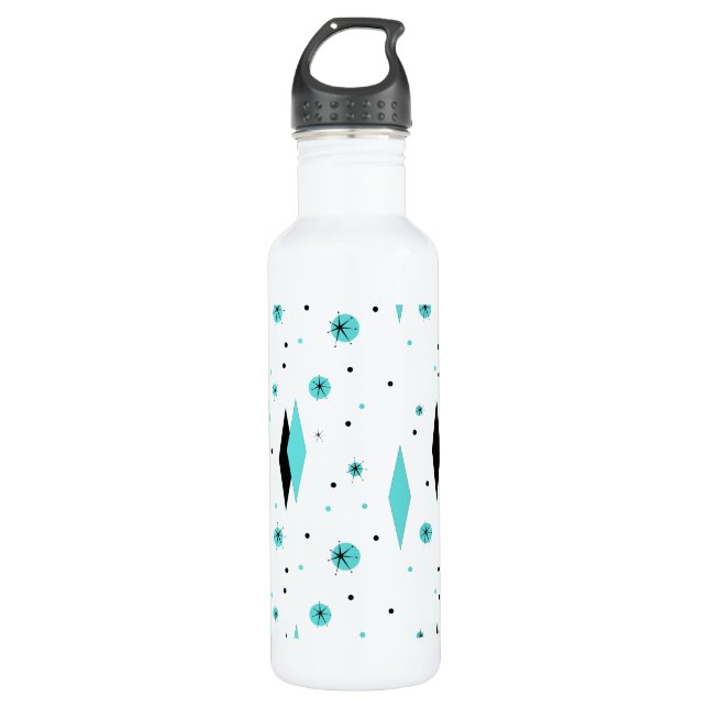 En Acier Inoxydable Bouteille d'eau Retro Turquoise Diamants & Starbur (Devant)