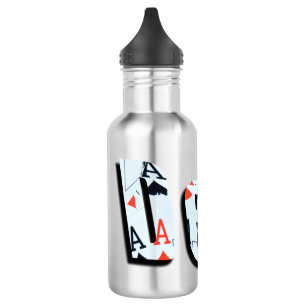 En Acier Inoxydable Bouteille d'eau réutilisable au logo de poker et d