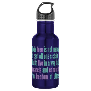 En Acier Inoxydable Liberté Citation bouteille d'eau monogramme person