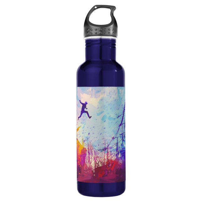 En Acier Inoxydable Parkour Urban Free Running Bouteille d'eau (Devant)