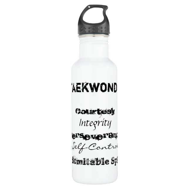 En Acier Inoxydable Principes de bouteille d'eau du Taekwondo (Devant)