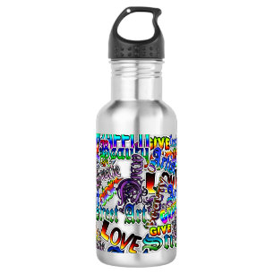 En Acier Inoxydable Street Art Graffiti Artiste Terme Bouteille d'eau