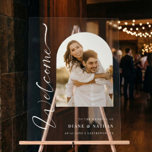 En Acrylique Classieux Bienvenue au mariage Panneau photo perso